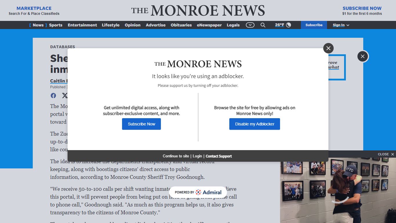 Sheriff's office launches new online inmate portal - Monroe News