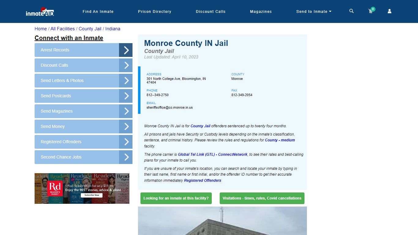 Monroe County IN Jail - Inmate Locator - Bloomington, IN